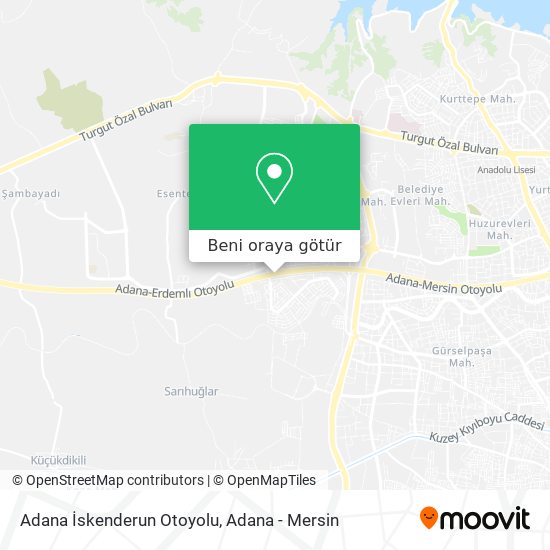 Adana İskenderun Otoyolu harita