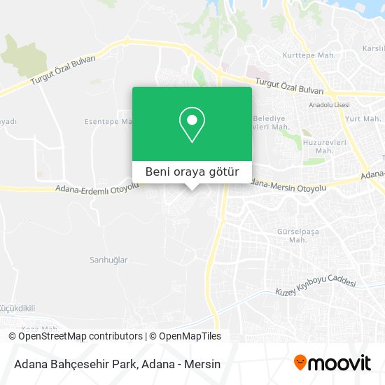 Adana Bahçesehir Park harita