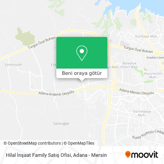 Hilal İnşaat Family Satış Ofisi harita