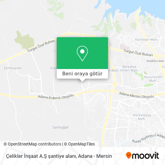 Çelikler İnşaat A.Ş şantiye alanı harita