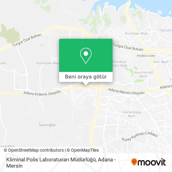 Kliminal Polis Laboratuvarı Müdürlüğü harita