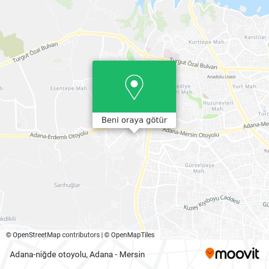 Adana-niğde otoyolu harita