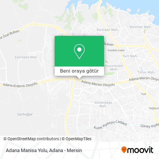 Adana Manisa Yolu harita