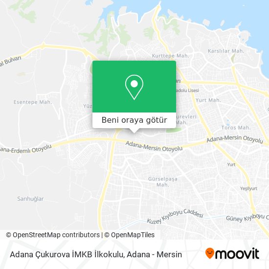 Adana Çukurova İMKB İlkokulu harita