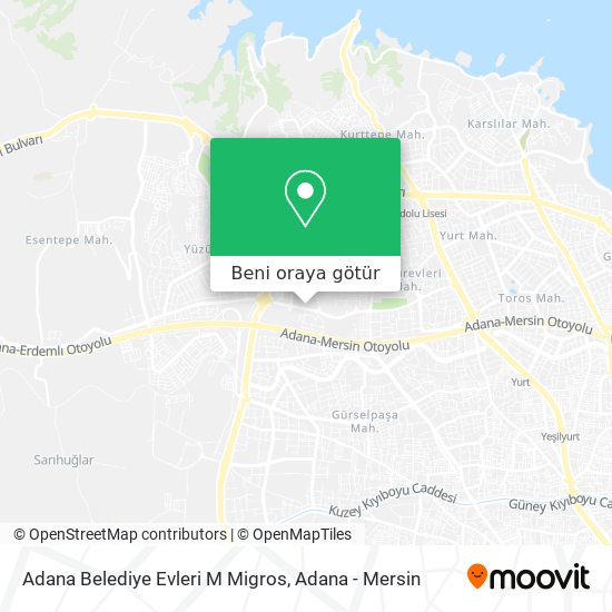 Adana Belediye Evleri M Migros harita