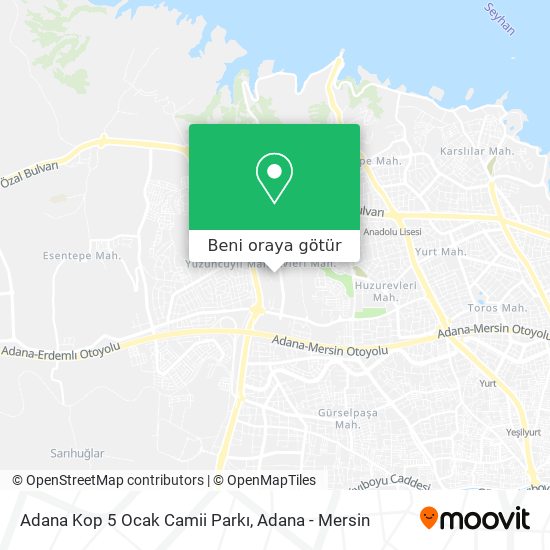 Adana Kop 5 Ocak Camii Parkı harita