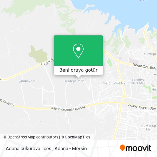 Adana çukurova ilçesi harita