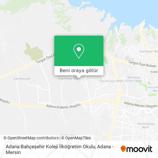 Adana Bahçeşehir Koleji İlköğretim Okulu harita