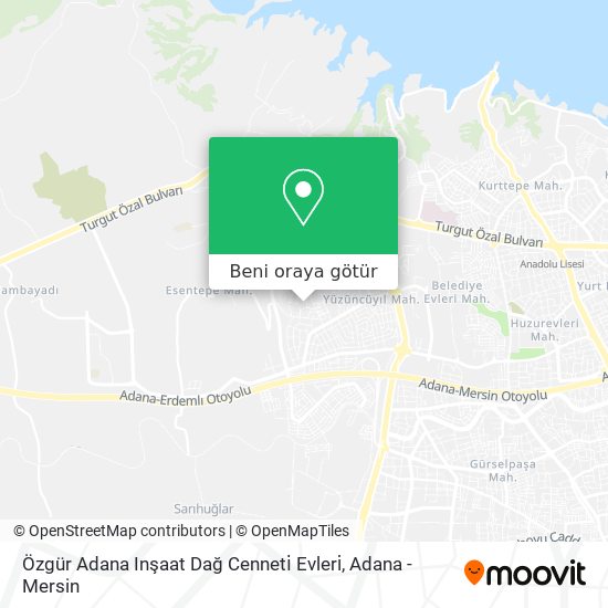 Özgür Adana Inşaat Dağ Cenneti̇ Evleri̇ harita