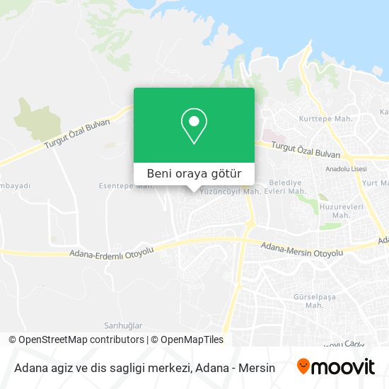 Adana agiz ve dis sagligi merkezi harita