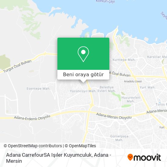 Adana CarrefourSA Işıler Kuyumculuk harita