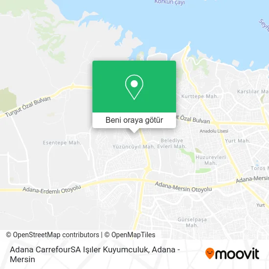 Adana CarrefourSA Işıler Kuyumculuk harita