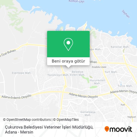 Çukurova Belediyesi Veteriner İşleri Müdürlüğü harita