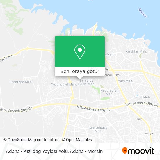 Adana  - Kızıldağ Yaylası Yolu harita