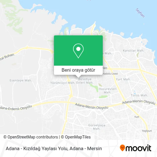 Adana  - Kızıldağ Yaylası Yolu harita