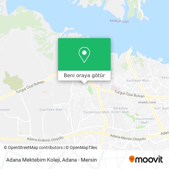 Adana Mektebim Koleji harita