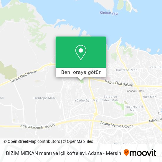 BİZİM MEKAN mantı ve içli köfte evi harita