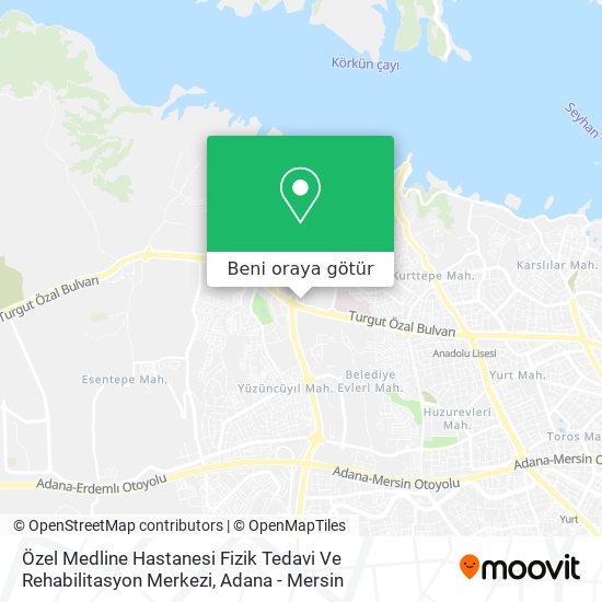 Özel Medline Hastanesi Fizik Tedavi Ve Rehabilitasyon Merkezi harita
