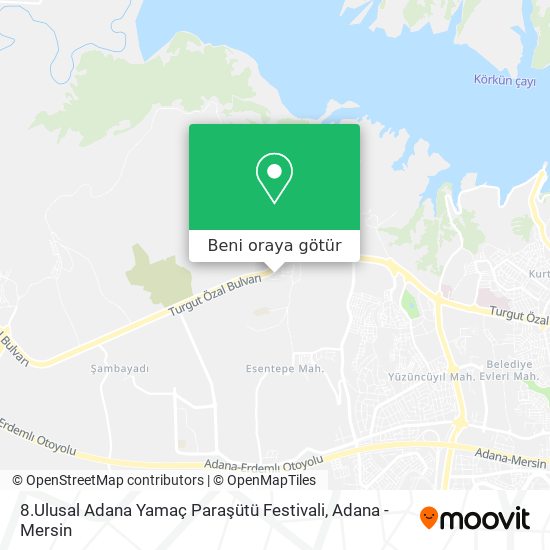 8.Ulusal Adana Yamaç Paraşütü Festivali harita