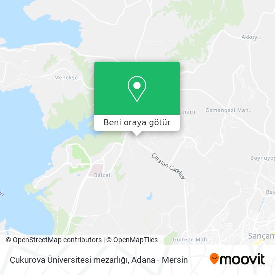 Çukurova Üniversitesi mezarlığı harita