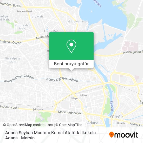 Adana Seyhan Mustafa Kemal Atatürk İlkokulu harita