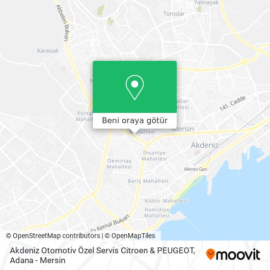 Akdeniz Otomotiv Özel Servis Citroen & PEUGEOT harita