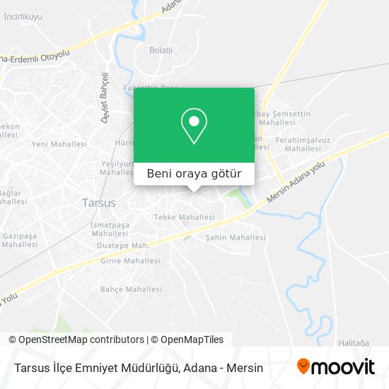 Tarsus İlçe Emniyet Müdürlüğü harita