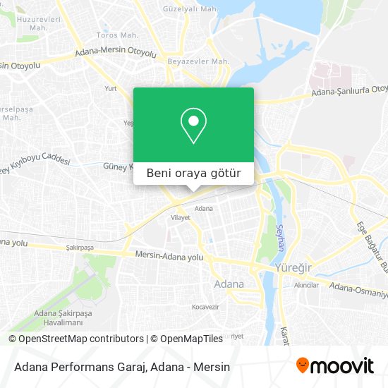 Adana Performans Garaj harita