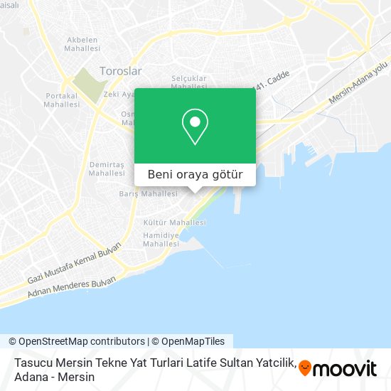 Tasucu Mersin Tekne Yat Turlari Latife Sultan Yatcilik harita