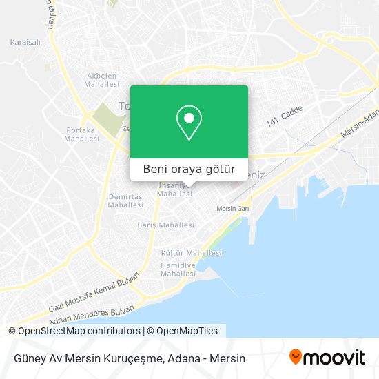 Güney Av Mersin Kuruçeşme harita