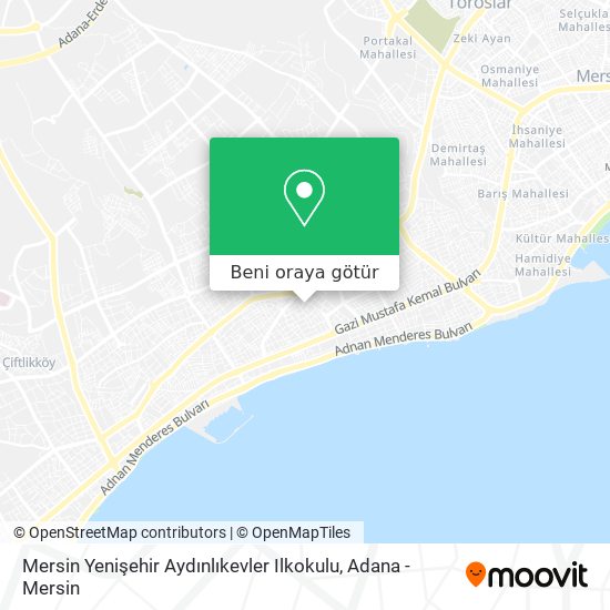 Mersin Yenişehir Aydınlıkevler Ilkokulu harita