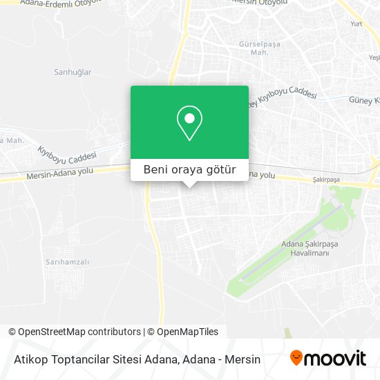 Atikop Toptancilar Sitesi Adana harita