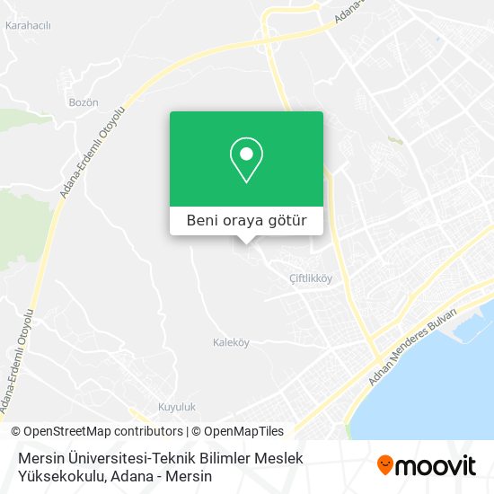 Mersin Üniversitesi-Teknik Bilimler Meslek Yüksekokulu harita