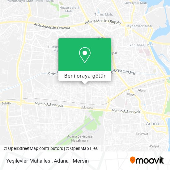 Yeşilevler Mahallesi harita