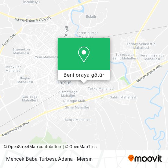 Mencek Baba Turbesi harita