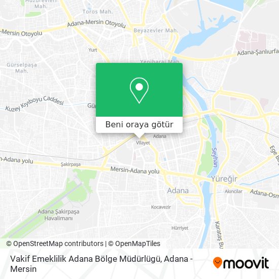 Vakif Emeklilik Adana Bölge Müdürlügü harita