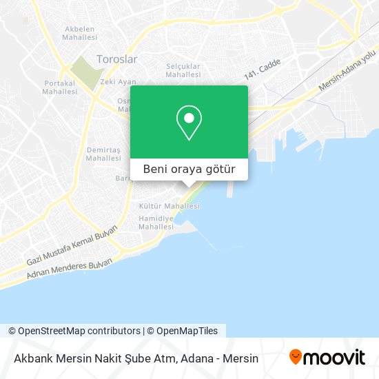 Akbank Mersin Nakit Şube Atm harita