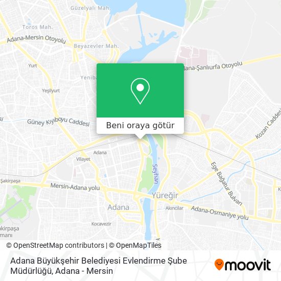 Adana Büyükşehir Belediyesi Evlendirme Şube Müdürlüğü harita