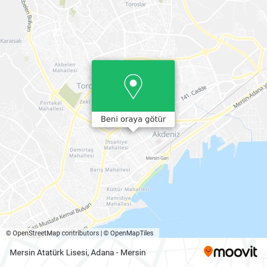 Mersin Atatürk Lisesi harita