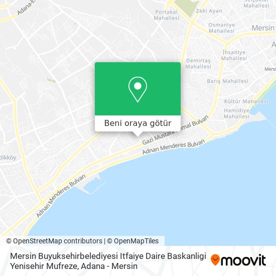 Mersin Buyuksehirbelediyesi Itfaiye Daire Baskanligi Yenisehir Mufreze harita