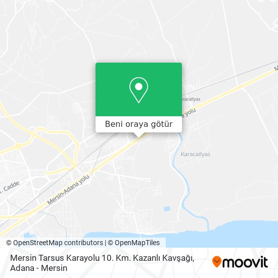 Mersin Tarsus Karayolu 10. Km. Kazanlı Kavşağı harita