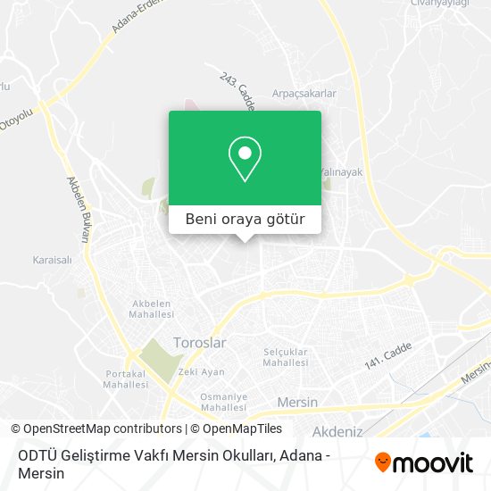 ODTÜ Geliştirme Vakfı Mersin Okulları harita