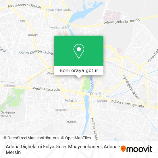 Adana Dişhekimi Fulya Güler Muayenehanesi harita