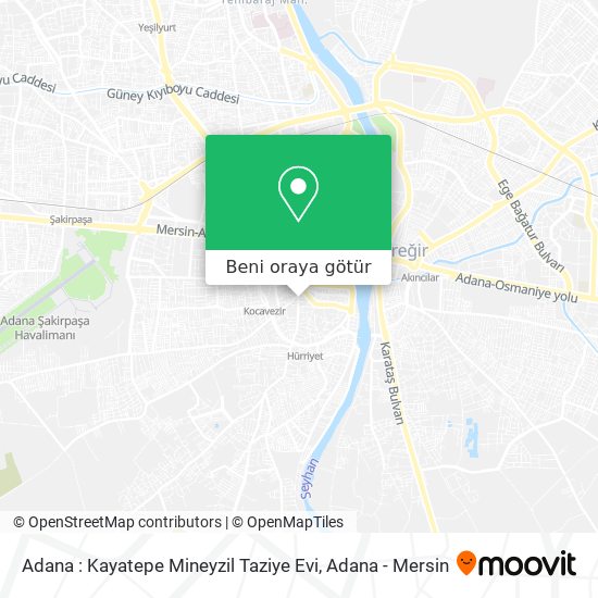 Adana : Kayatepe Mineyzil Taziye Evi harita