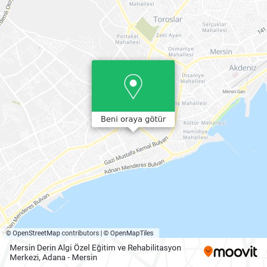 Mersin Derin Algi Özel Eğitim ve Rehabilitasyon Merkezi harita
