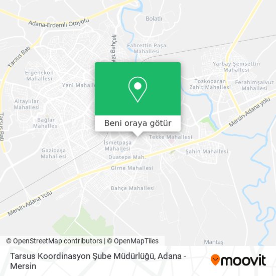 Tarsus Koordinasyon Şube Müdürlüğü harita