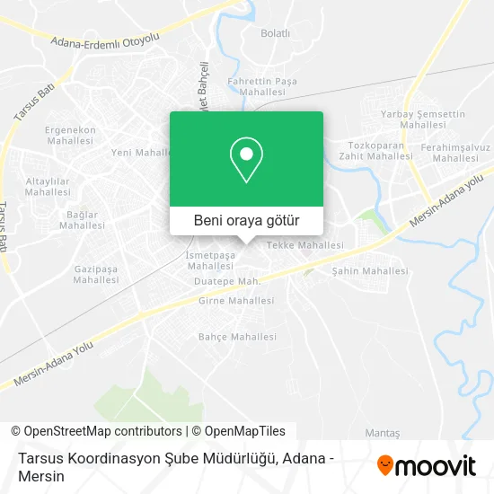 Tarsus Koordinasyon Şube Müdürlüğü harita