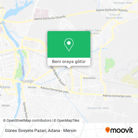 Günes Sosyete Pazari harita