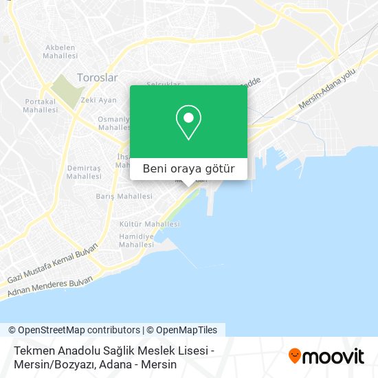 Tekmen Anadolu Sağlik Meslek Lisesi - Mersin / Bozyazı harita