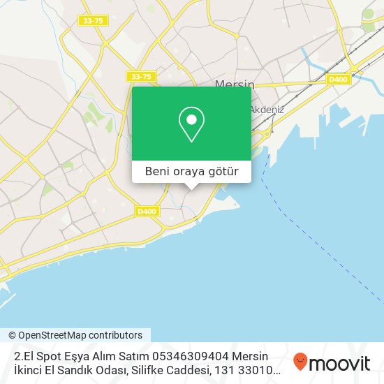 2.El Spot Eşya Alım Satım 05346309404 Mersin İkinci El Sandık Odası, Silifke Caddesi, 131 33010 Hamidiye, Mersin harita